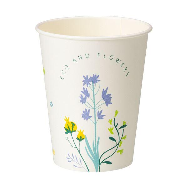 （まとめ）TANOSEE 紙コップ ANDFLOWERS 275ml（9オンス） 1パック（50個） 〔×10セット〕の画像