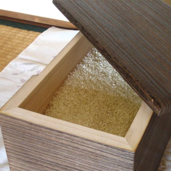 桐製米びつ 焼桐5kg 一合升付きの画像