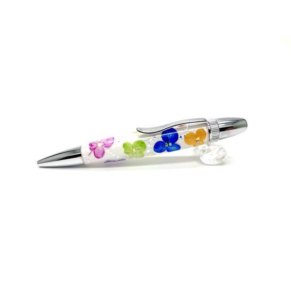 花柄 ボールペン/文房具 〔紫陽花・五色〕 パーカータイプ 芯：0.7mm 日本製 文具 オフィス用品 『Frower Pen』 :ds