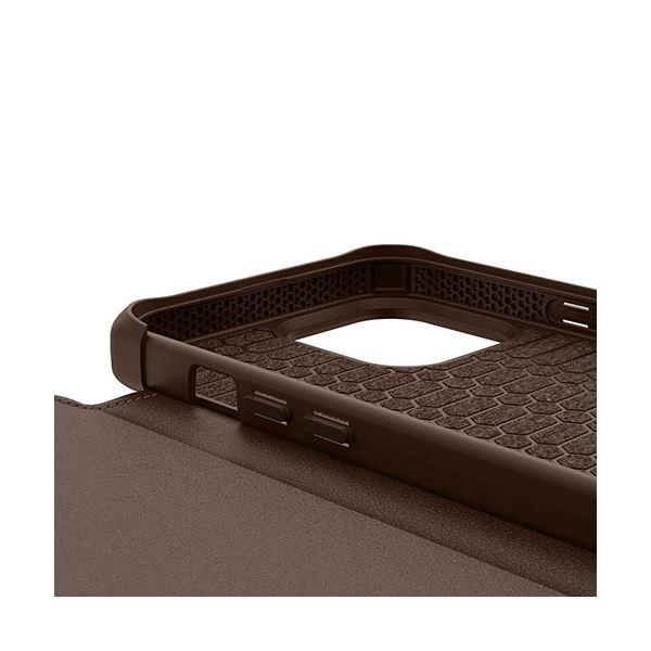 ITSKINS Hybrid Folio Leather for iPhone 13 Pro [Brown with real leather] AP2X-HYBRF-BNRL｜chibamart｜03