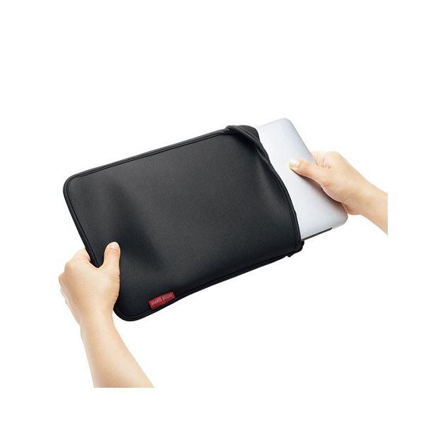 (まとめ) サンワサプライ PCプロテクトスーツ 11.6型ワイド対応 ブラック IN-WETSL11BK 1個 〔×3セット〕_3
