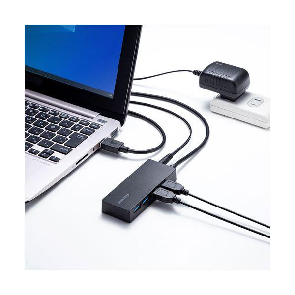 サンワサプライ HDD接続対応 USB3.2 Gen1 4ポートハブ USB-3HTV433BK