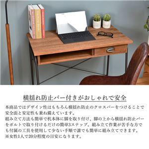 パソコンデスク ワークデスク 約幅860mm スチールパイプ 木製 桐材 組立品 リビング 子供部屋 書斎 在宅ワーク_4