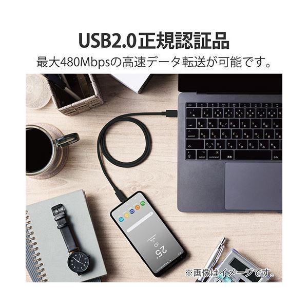 〔3個セット〕 エレコム USB2.0ケーブル(認証品、USB Type-C(TM) to USB Type-C(TM)) 2m ブラック U2C-CC5PC20NBKX3_4