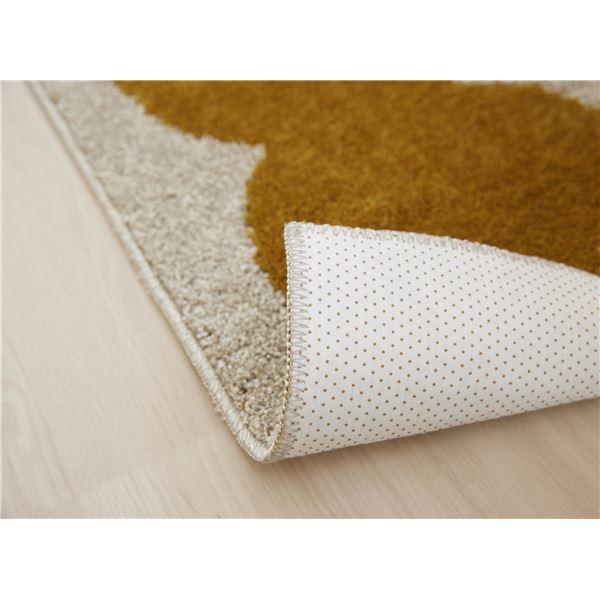 キッチンマット 約幅45×長さ240cm イエロー 防ダニ加工 裏面滑り止め 日本製 オダンゴマット デザインライフ スミノエの画像