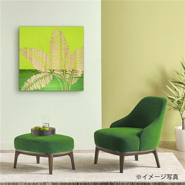 ユーパワー ウッドスカルプチャーアート 60×60cm 「バナナリーフ」GR+NP_5