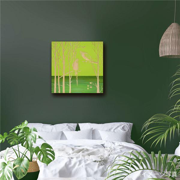 ユーパワー ウッドスカルプチャーアート 60×60cm 「パロット オン ザ ツリー」GR+NP_5