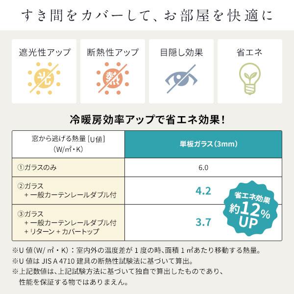 伸縮 カーテンレール 〔3m セット 木目ホワイト〕 カバートップ付き ダブル リターン仕様 リネアカバー 遮光 木目調 光漏れ防止〔代引不可〕_10
