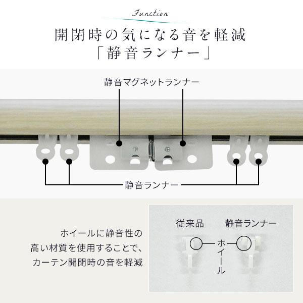 伸縮 カーテンレール 〔3m セット 木目ホワイト〕 カバートップ付き ダブル リターン仕様 リネアカバー 遮光 木目調 光漏れ防止〔代引不可〕_11