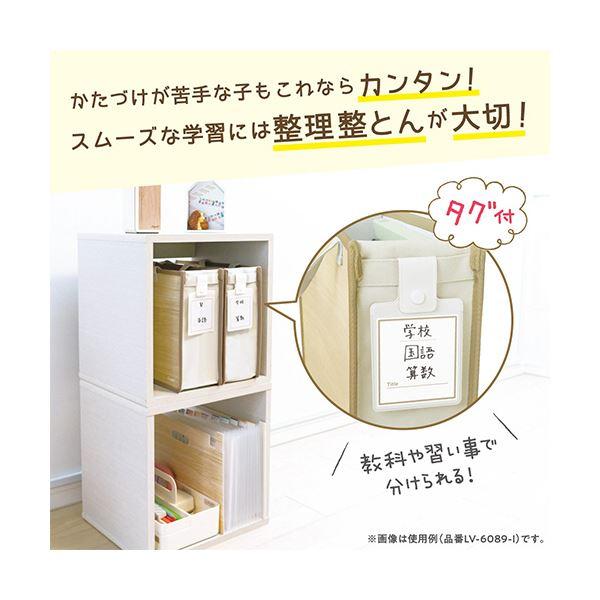 (まとめ）ソニック リビガク スムーズ学習バッグタグ付き アイボリー LV-6089-I 1セット（3個）〔×5セット〕_5