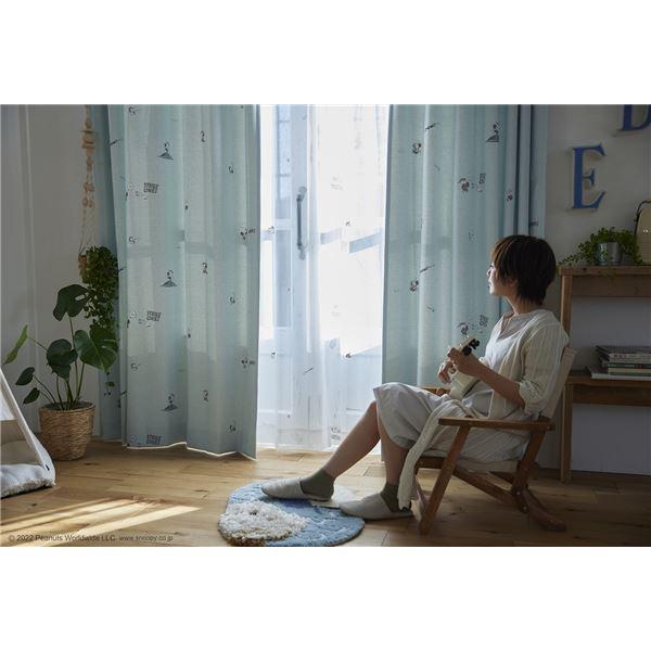 遮光 カーテン 約幅100×丈200cm ベストフォーメーション ブルー 1枚入 日本製 2級遮光 PEANUTS 遮光カーテン スミノエ〔代引不可〕_2