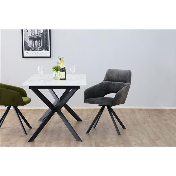 チェア ブラック ベルベット調生地 パーソナルチェア ダイニングチェア 椅子 チェア UP 364 DAVIS ダヴィス spin chair_2
