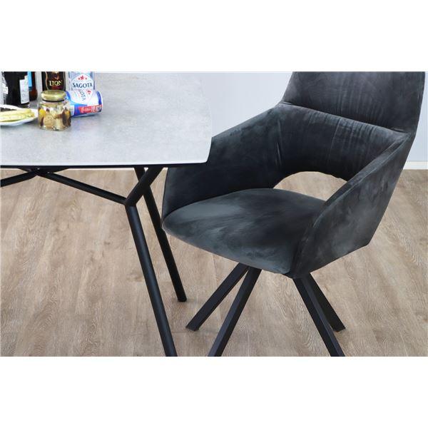 チェア ブラック ベルベット調生地 パーソナルチェア ダイニングチェア 椅子 チェア UP 364 DAVIS ダヴィス spin chair_3
