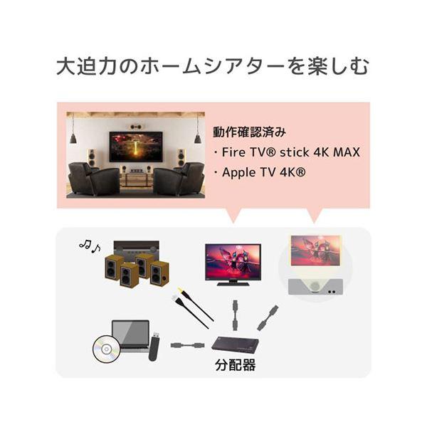 ラトックシステム 4K60Hz/ダウンスケール対応 外部音声出力付 HDMI分配器(1入力4出力) RS-HDSP4PA-4K_5
