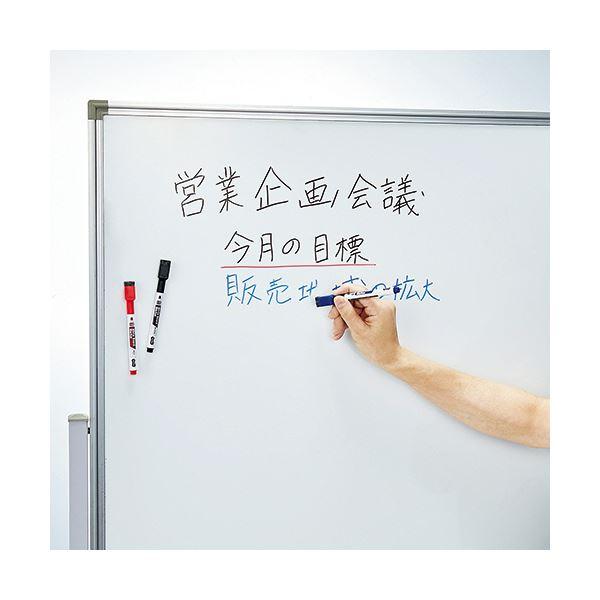 （まとめ） TANOSEEイレーザー付ホワイトボードマーカー 中字・丸芯 黒 1セット（10本） 〔×10セット〕_3