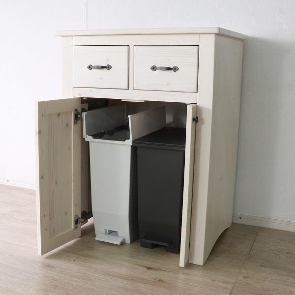 ペットトイレ収納キャビネット 約幅70cm ホワイト 木製 引き出し付き 扉付 ペット用品 ペットグッズ 犬用品 猫用品 組立品〔代引不可〕_4