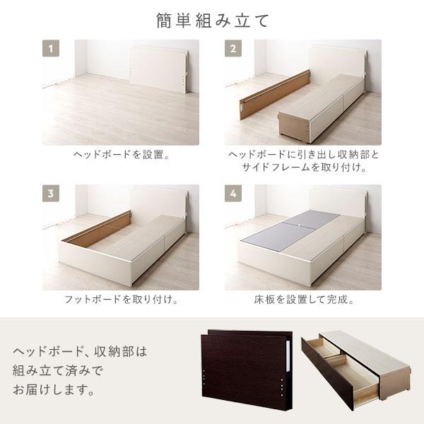 〔組立設置サービス付〕 2杯 収納ベッド ダブル アイボリー 日本製 薄型ポケットコイルマットレス付 照明付 コンセント付 引出し付_11
