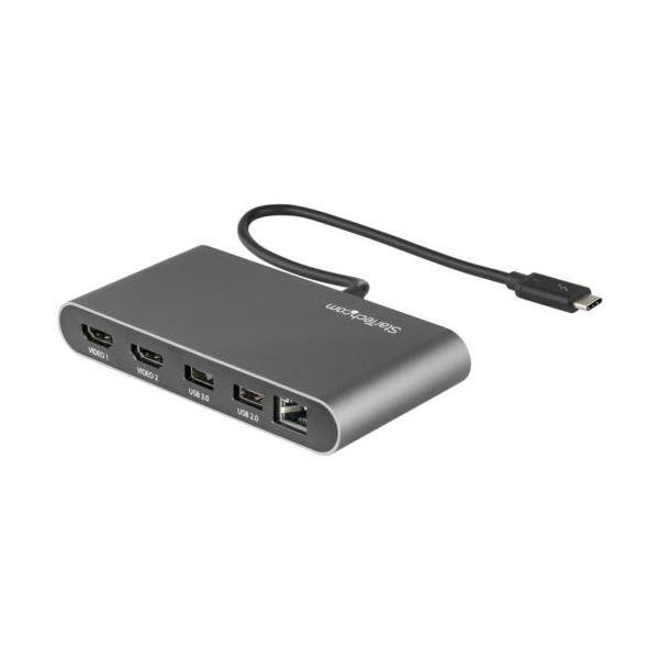 StarTech.com Thunderblot3 ハブ ブラック＆シルバー TB3DKM2HDL 1個_1
