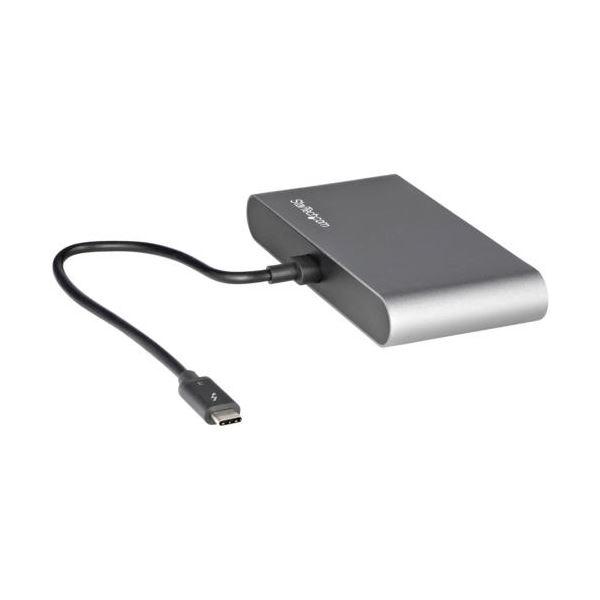 StarTech.com Thunderblot3 ハブ ブラック＆シルバー TB3DKM2HDL 1個_3