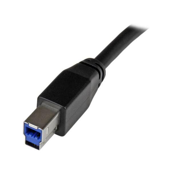 StarTech.com USB3.0アクティブリピーターケーブル 10m USB A（オス） - USB B（オス） ブラックUSB3SAB10M 1本_1
