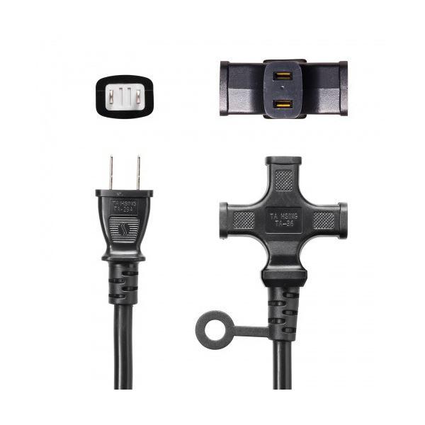 （まとめ） サンワサプライ電源延長コード 2P・3個口 ブラック 0.3m TAP-EX23-03BK 1本 〔×5セット〕