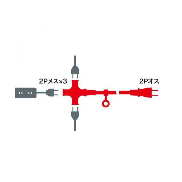 （まとめ） サンワサプライ電源延長コード 2P・3個口 ブラック 0.3m TAP-EX23-03BK 1本 〔×5セット〕