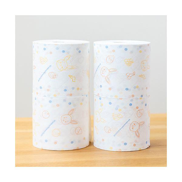 （まとめ） 丸富製紙トイレットペーパー モンポケ 5倍巻き パルプ シングル 芯なし 250m 1パック（2ロール） 〔×10セット〕_2