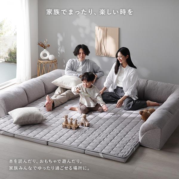 ローソファ 小サイズ グレージュ Cタイプ クッションU型＋I型 マット＋マットカバー＋コーナークッション×2＋I型クッション×3_9