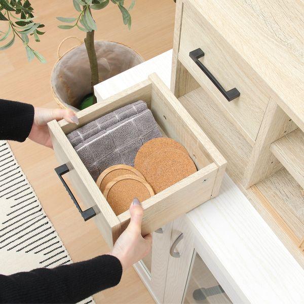 カウンター上収納ラック 約80cm幅 オーク 組立品の画像