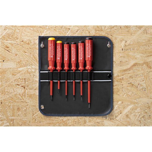 PB SWISS TOOLS ピービースイスツールズ 6本組 スイスクラシックハンドルタイプ 絶縁ドライバーセット(マイナス・プラス) ロールケース付 5542.SUGY_4