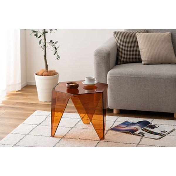 サイドテーブル 約W47.5×D42×H38cm オレンジ 完成品 : Chiba Mart(イン