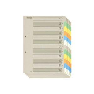 （まとめ）TANOSEE 再生インデックス A4タテ 2穴 12山 5組入×20パック