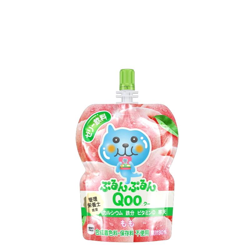 ミニッツメイド ぷるんぷるん Qoo もも 125g パウチ  送料無料 合計 6 本（6本×1ケース） 4902102100496｜chibaya-umai｜02