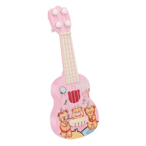 プロフェッショナル ウクレレ ギター おもちゃ 4つの調節可能な弦 就学前の学習、初心者の男の子、女の子、子供のための早期発達の小さなギター , クマ｜chibi-maruya｜03