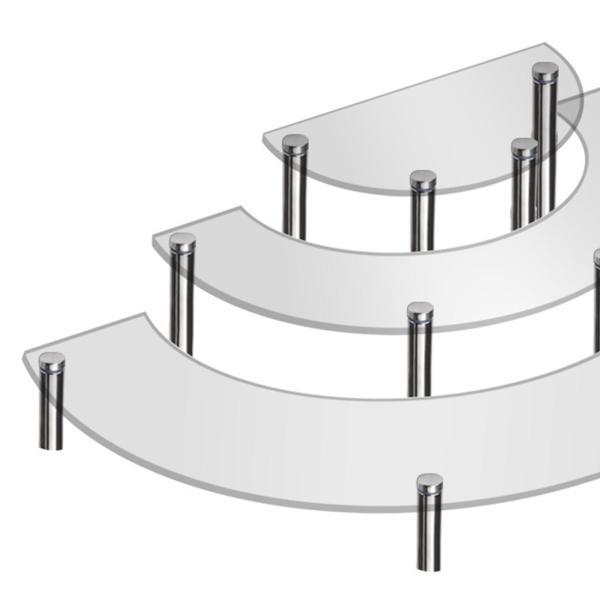 クリア カップケーキスタンド 3段半月透明アクリルディスプレイスタンド｜chibi-maruya｜08