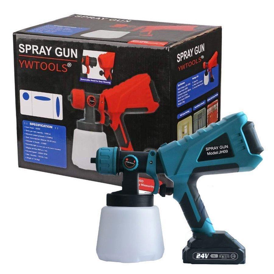 スプレーガン 電動 マキタ 18Vバッテリー互換対応 塗装ガン 塗料 パワースプレー 互換製品 ノズル4幅調整可能 ※バッテリー 充電器 別売 18ボルト 14.4ボルト