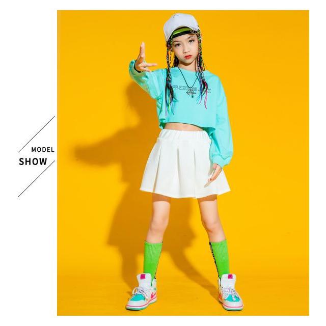 韓国子供服 カラバリショート丈ロンT No.240103-01 へそ出し Tシャツ