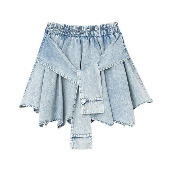 LOVETOXIC 2025春夏新作 腰巻き風デニムキュロット No. 7753104