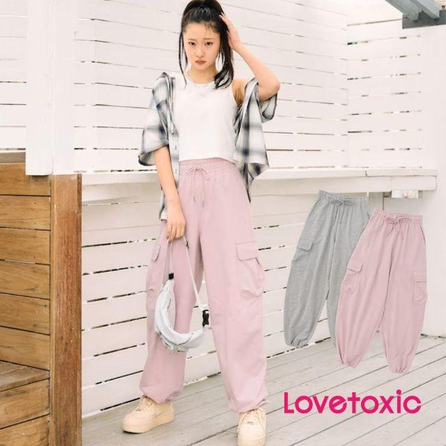 LOVETOXIC 2026春夏新作 LTXC/綿100％ カーゴカーブスウェットパンツ