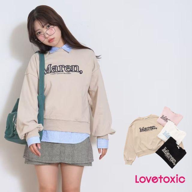 LOVETOXIC 2026春夏新作 秒かわトップス 立体ロゴ刺しゅうベーシック