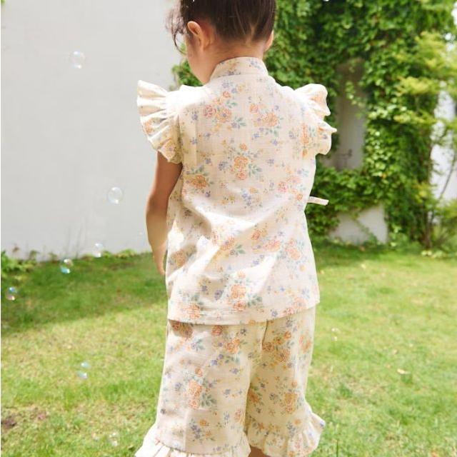 petit main 2026春夏新作 Petit 花柄フリル甚平 No.9662625