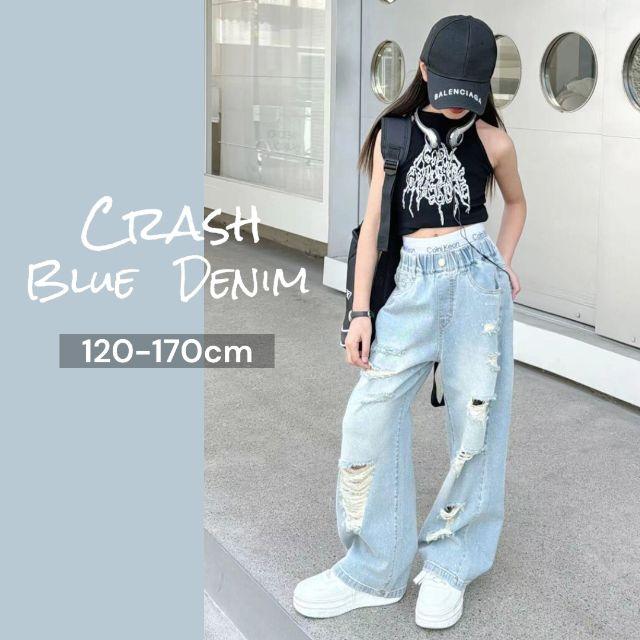 海外子供服 ダメージデニムパンツ＆タンク No.T24717-04 セットアップ