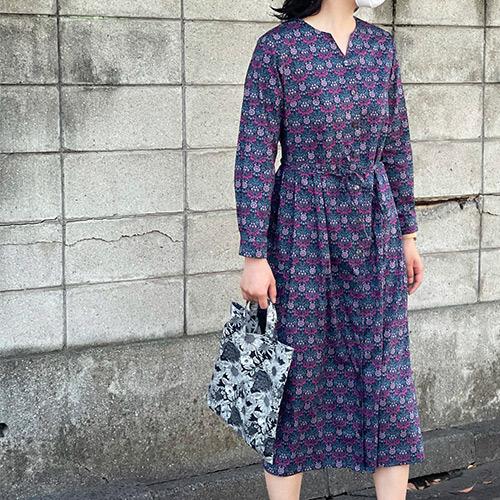 格安saleスタート Y衿ぐりタックワンピース Liberty リバティ大人服 全開タイプ タナローン リバティワンピース リバティプリント使用 ペルセフォネ クラシックパープル スカート Solvestudentdebt Com