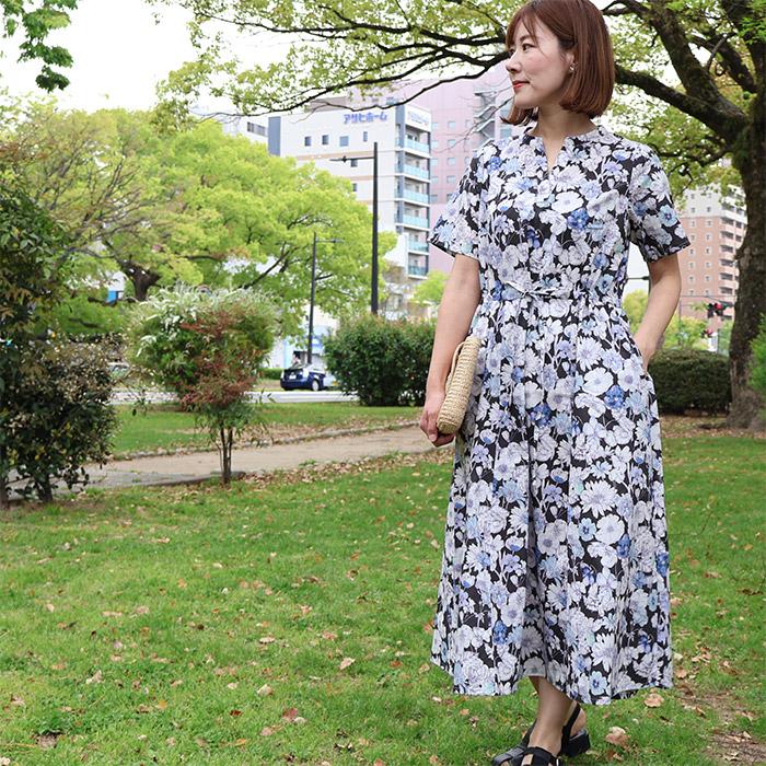 リバティプリント 夏ワンピース スキッパー半袖ワンピ 選べる柄