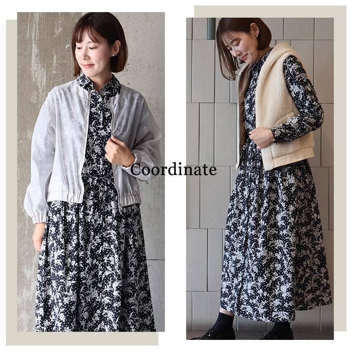 30%OFF>シャツ衿前開きワンピース（マロリー）モノトーン 別注