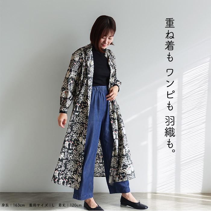 Rosa長袖OP ＜ヨシエ＞ シャツワンピ リラックスワンピ スタンドカラー
