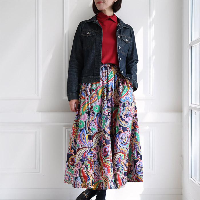 【美品】希少 リバティプリントスカート 日本製 リバティプリント スカート フレアスカート ロング 日本製 花柄 草花