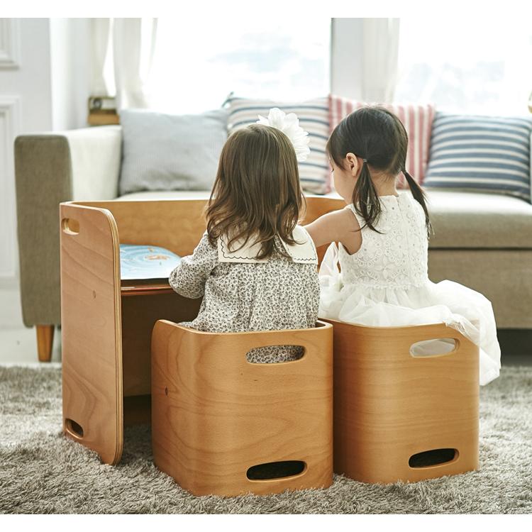 HOPPL ホップル コロコロチェア＆デスク3点セット ナチュラル 出産祝い  