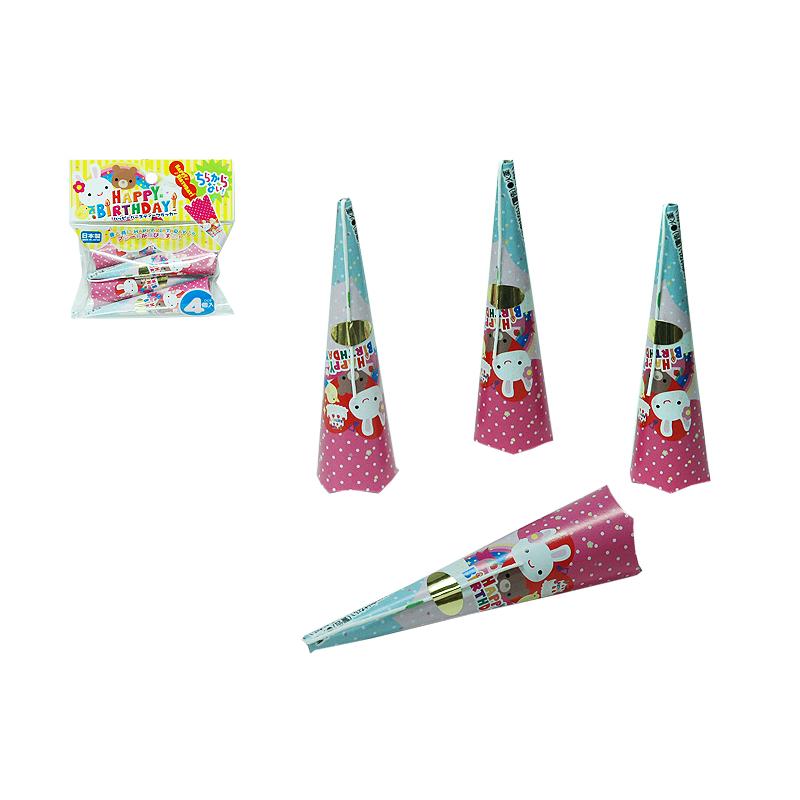 ハッピーバースディークラッカー４個入り 音と共にｈａｐｐｙ ｂｉｒｔｈｄａｙ のプレートが飛び出すよ 誕生日クラッカー 21 186 チカトーイ 通販 Yahoo ショッピング