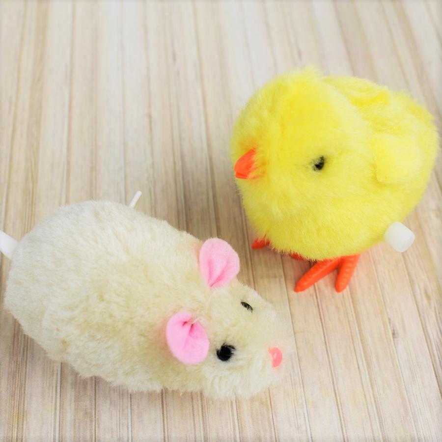 ゼンマイで遊ぶチューチュー(ねずみ)1個とぴよぴよ(ヒヨコ)1 ゼンマイで遊ぶチューチュー(ねずみ)1個とぴよぴよ(ヒヨコ)1
